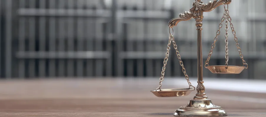 Balance de la Justice dans une salle d'audience