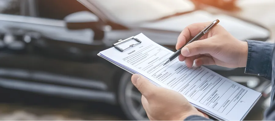 Photo de constat d'accident de voiture