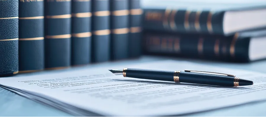 Stylo sur un contrat droit civil